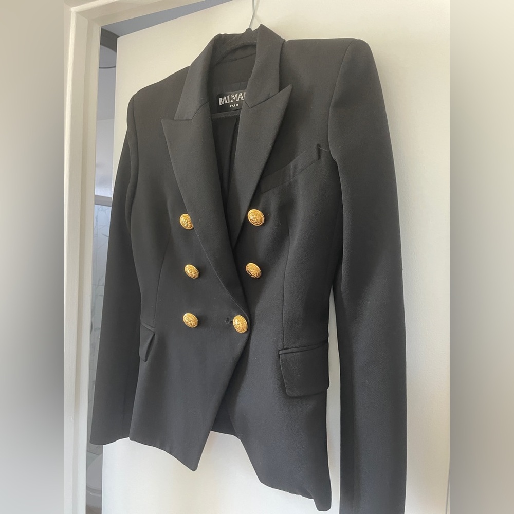 Balmain Black Blazer with Gold Buttons / 38 m - Picture 6 of 14